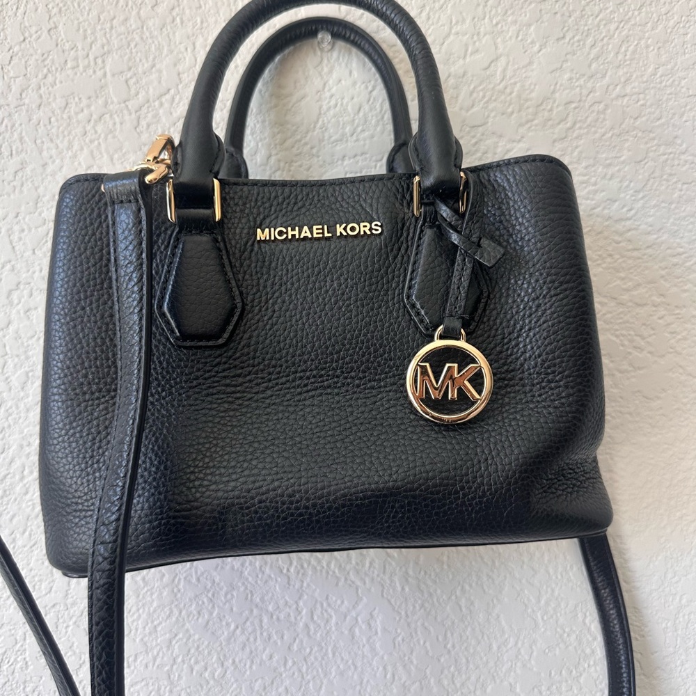 Michael Kors Black Pebbled Leather Satchel